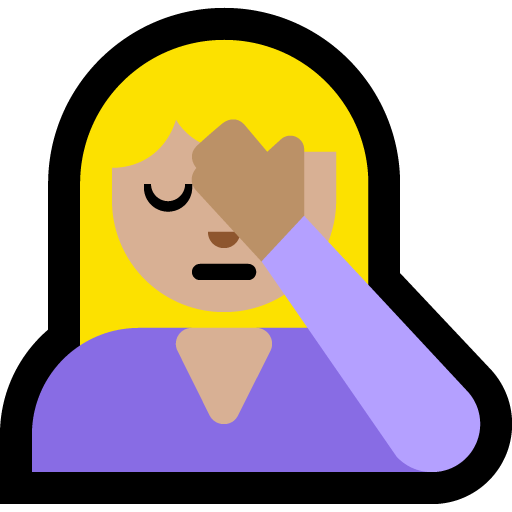 woman facepalming: medium-light skin tone — Microsoft