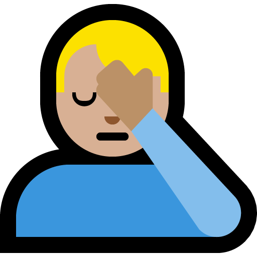 man facepalming: medium-light skin tone — Microsoft