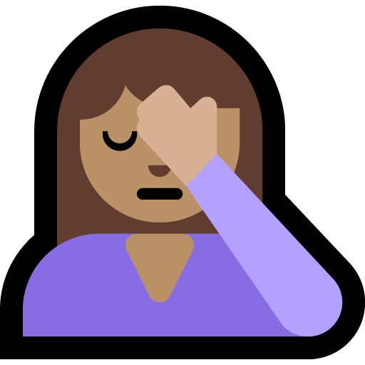 woman facepalming: medium skin tone — Microsoft