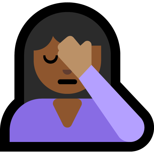 woman facepalming: medium-dark skin tone — Microsoft