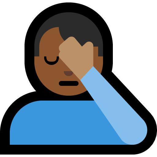 man facepalming: medium-dark skin tone — Microsoft