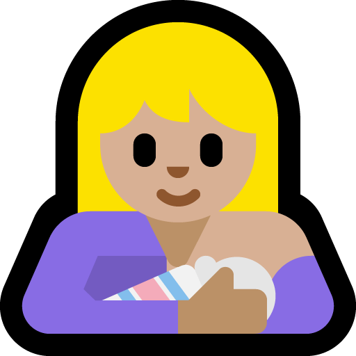 breast-feeding: medium-light skin tone — Microsoft