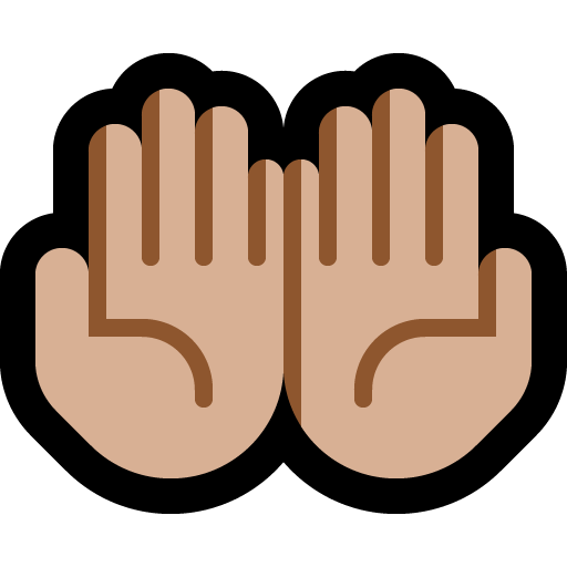 palms up together: medium-light skin tone — Microsoft