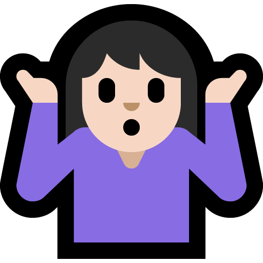 woman shrugging: light skin tone — Microsoft