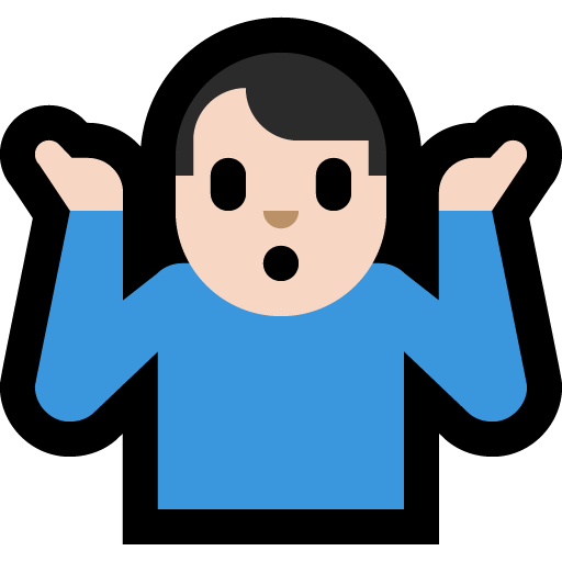 man shrugging: light skin tone — Microsoft
