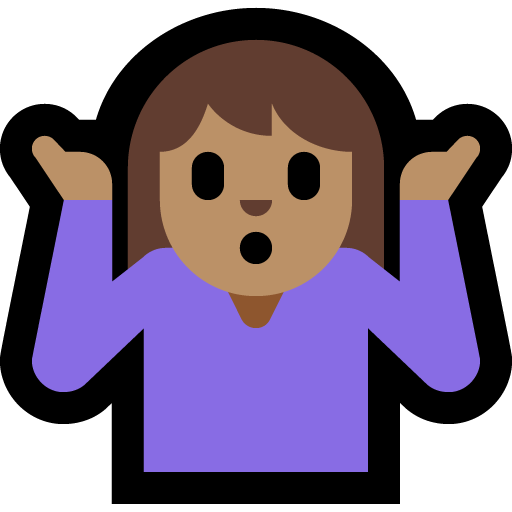woman shrugging: medium skin tone — Microsoft