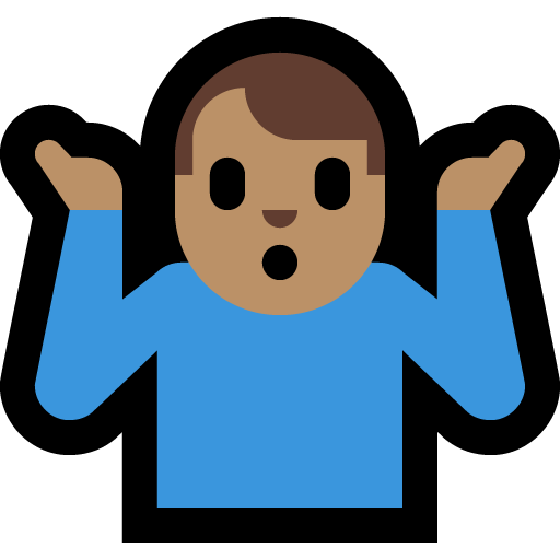 man shrugging: medium skin tone — Microsoft