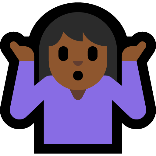 woman shrugging: medium-dark skin tone — Microsoft