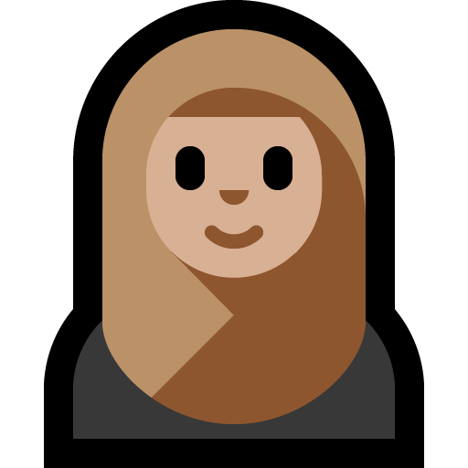 woman with headscarf: medium-light skin tone — Microsoft