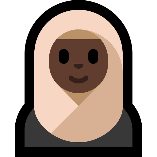 woman with headscarf: dark skin tone — Microsoft