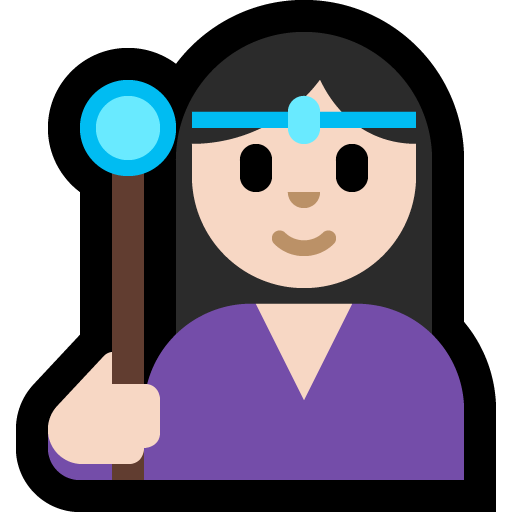 woman mage: light skin tone — Microsoft