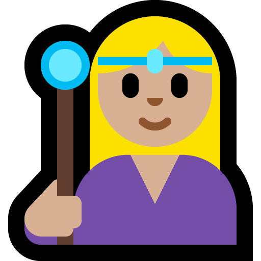 woman mage: medium-light skin tone — Microsoft