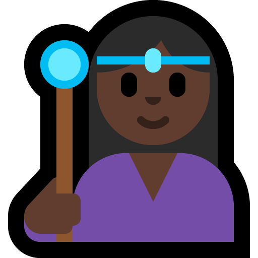 woman mage: dark skin tone — Microsoft