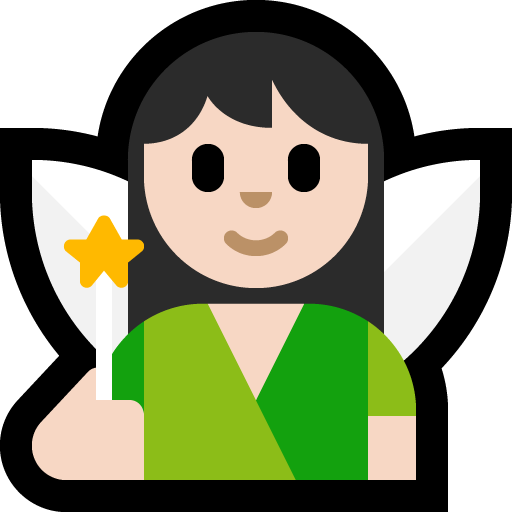 woman fairy: light skin tone — Microsoft