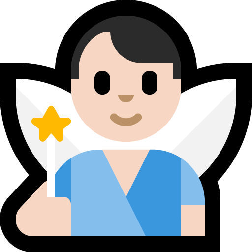 man fairy: light skin tone — Microsoft