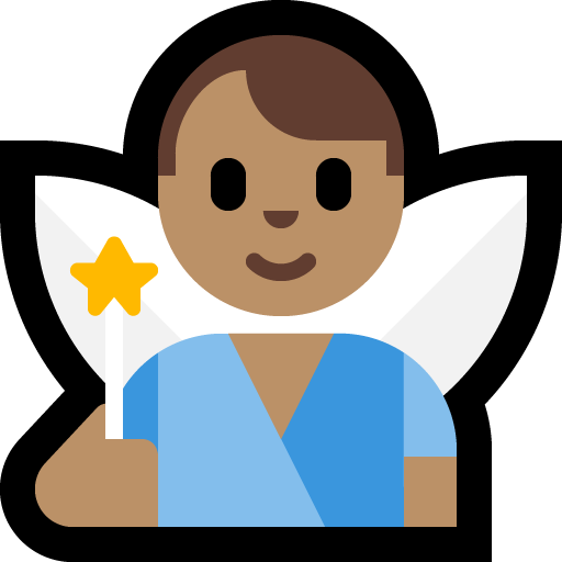 man fairy: medium skin tone — Microsoft