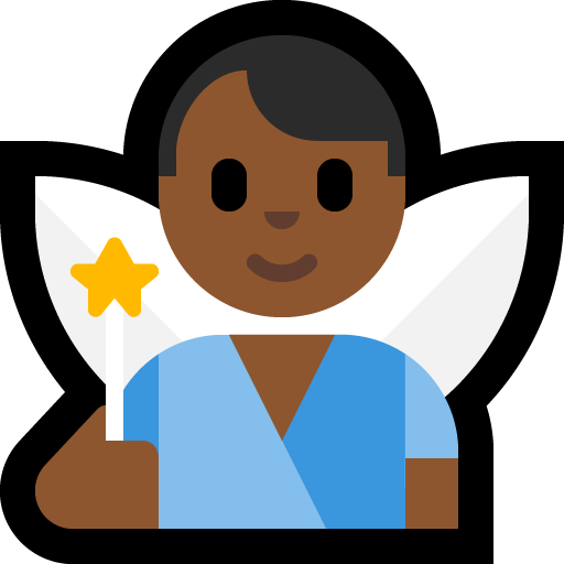 man fairy: medium-dark skin tone — Microsoft
