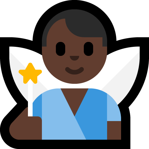 man fairy: dark skin tone — Microsoft
