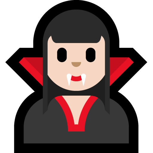 woman vampire: light skin tone — Microsoft