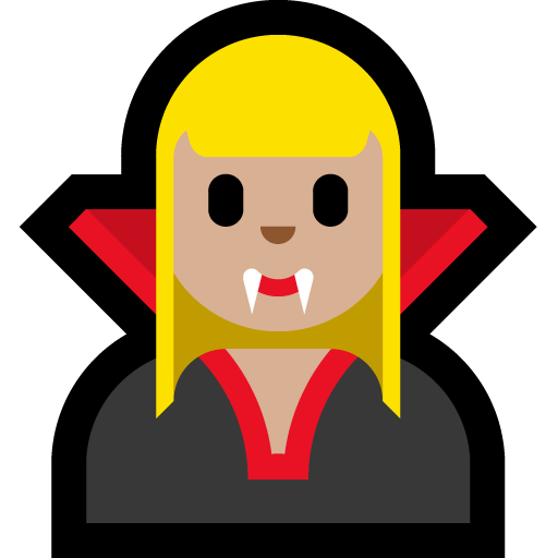 woman vampire: medium-light skin tone — Microsoft