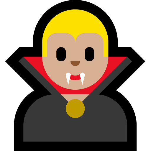 man vampire: medium-light skin tone — Microsoft