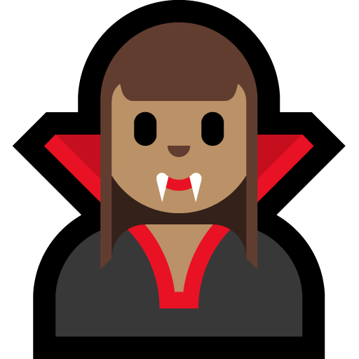 woman vampire: medium skin tone — Microsoft