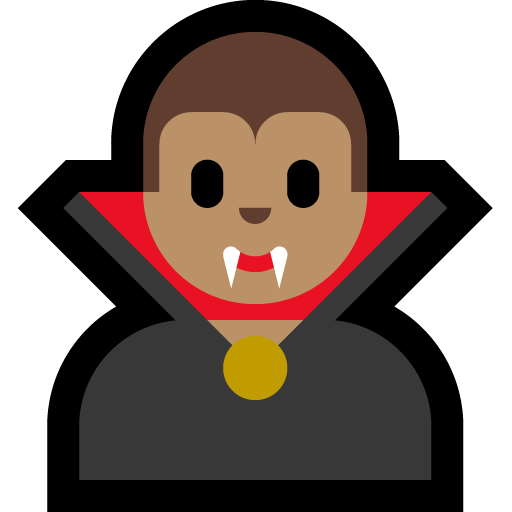 man vampire: medium skin tone — Microsoft