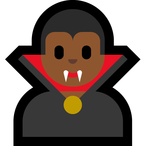 man vampire: medium-dark skin tone — Microsoft