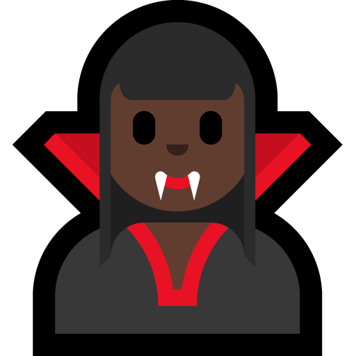 woman vampire: dark skin tone — Microsoft