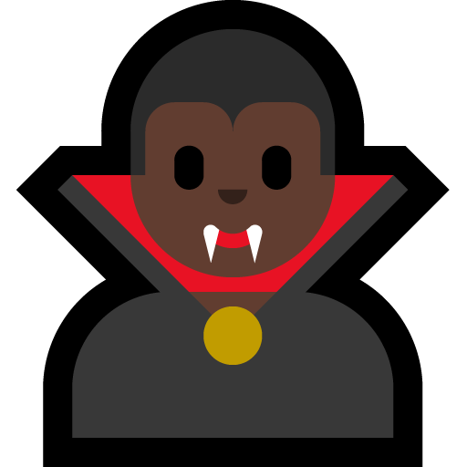 man vampire: dark skin tone — Microsoft