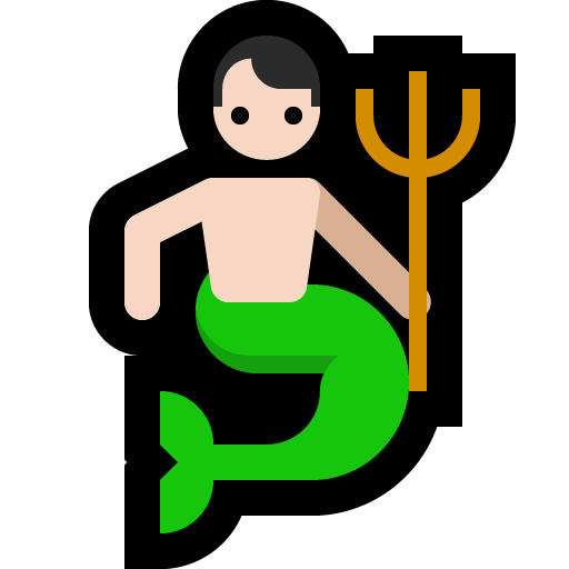 merman: light skin tone — Microsoft