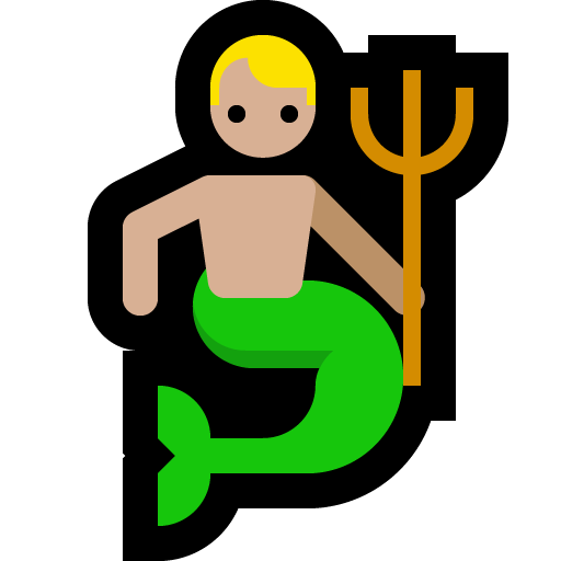 merman: medium-light skin tone — Microsoft