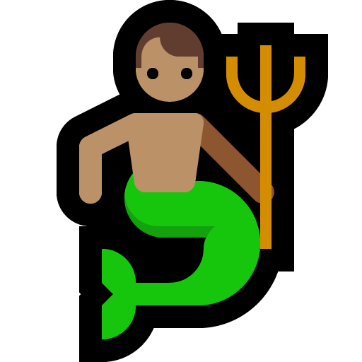 merman: medium skin tone — Microsoft