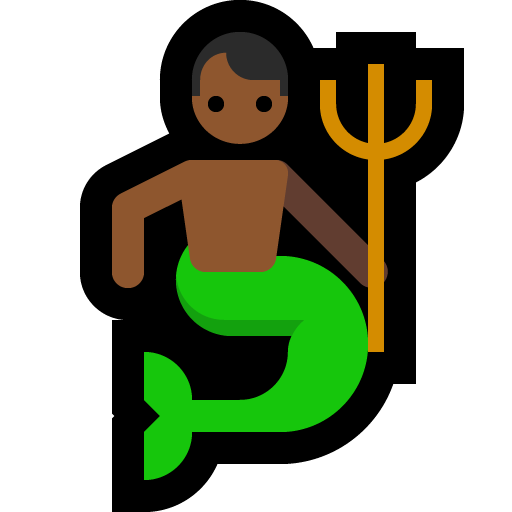 merman: medium-dark skin tone — Microsoft