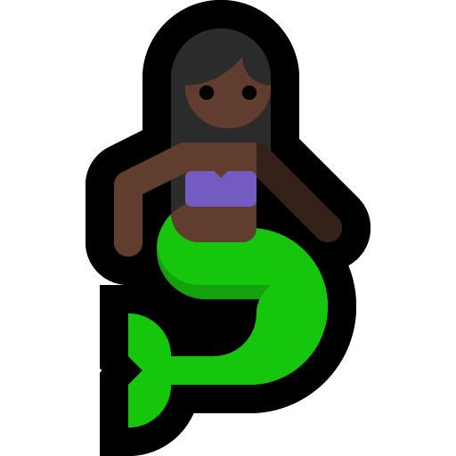 mermaid: dark skin tone — Microsoft