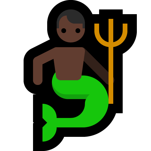 merman: dark skin tone — Microsoft