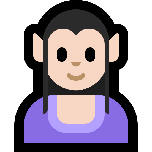 woman elf: light skin tone — Microsoft
