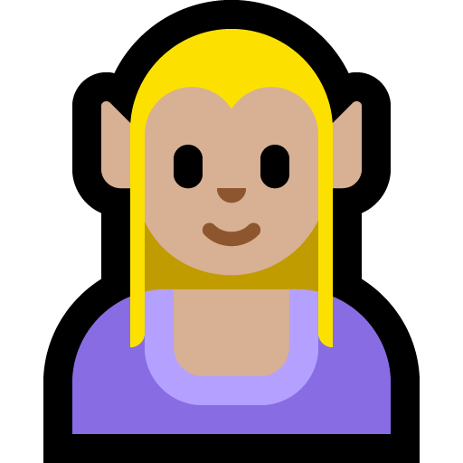 woman elf: medium-light skin tone — Microsoft