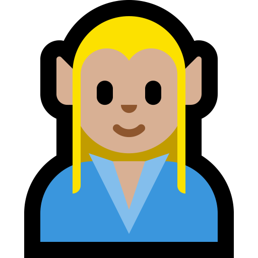 man elf: medium-light skin tone — Microsoft