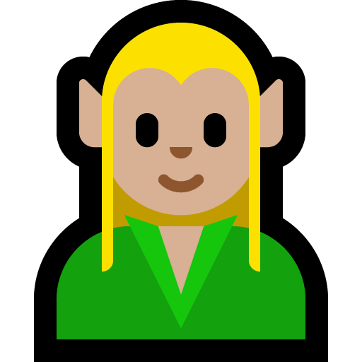 elf: medium-light skin tone — Microsoft