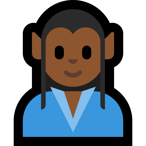 man elf: medium-dark skin tone — Microsoft