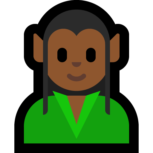 elf: medium-dark skin tone — Microsoft