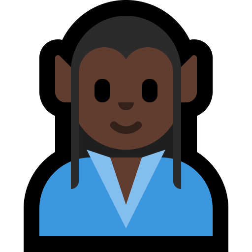 man elf: dark skin tone — Microsoft