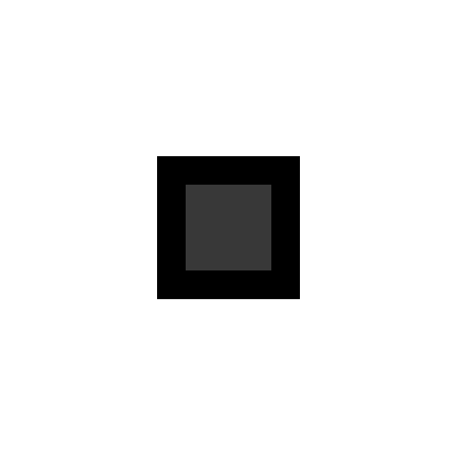 Black Medium-Small Square as drawn by Microsoft in Windows 10 April 2018 Update