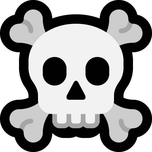 Skull and Crossbones as drawn by Microsoft in Windows 10 April 2018 Update