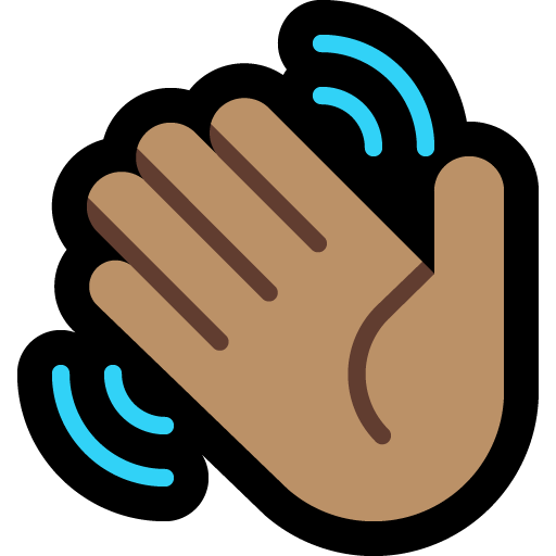 Waving Hand: Medium Skin Tone as drawn by Microsoft in Windows 10 Creators Update