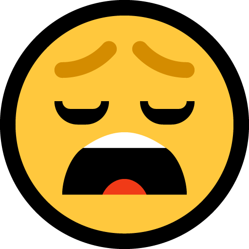 Tired Face as drawn by Microsoft in Windows 10 Creators Update