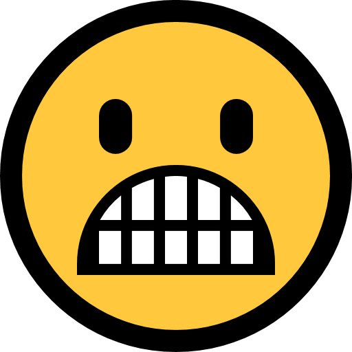 Grimacing Face as drawn by Microsoft in Windows 10 Creators Update