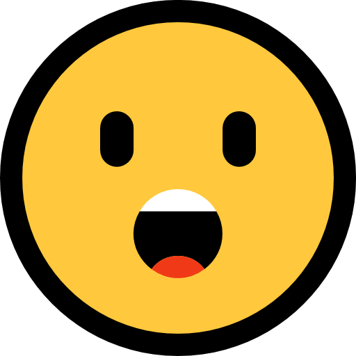 Face with Open Mouth as drawn by Microsoft in Windows 10 Creators Update