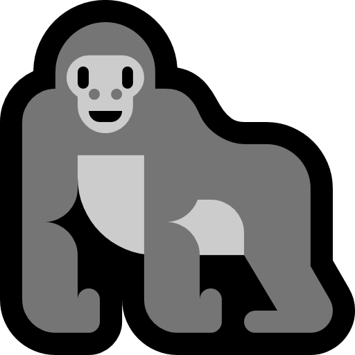 Gorilla as drawn by Microsoft in Windows 10 Creators Update